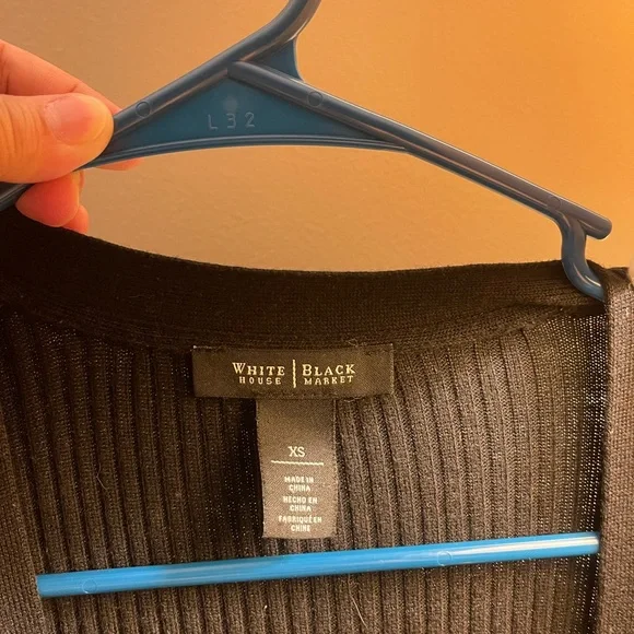 White House Black Market Black Ribbed Blazer - Picture 2 of 4